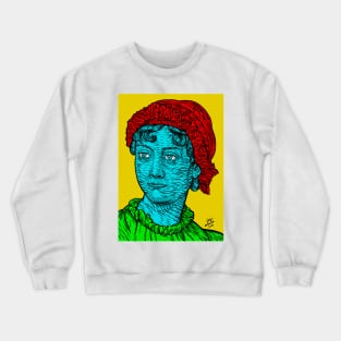 JANE AUSTEN ink and acrylic portrait .2 Crewneck Sweatshirt